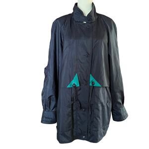 Vintage 80s Forecaster Of Boston Blue Windbreaker Jacket Coat Size L